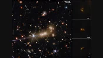 nasa: el telescopio webb habria captado la fusion galactiva mas lejana hasta ahora