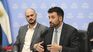 El funcionario Cacace junto al diputado Santurio, durante el debate por la ley de Hojarasca.