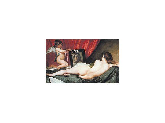 «La Venus del espejo», el único, bellísimo, desnudo probado de Velázquez, que la National Gallery prestó al Museo del Prado, bajo extremas medidas de seguridad y un seguro de u$s 200 millones.