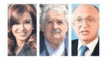 Cristina de Kirchner, José Mujica, Héctor Timerman