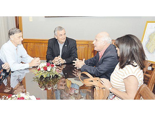 CONTACTO. Morales se reunió con Miguel Lifschitz y Hermes Binner.