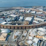 Imagen aérea del Gran Anillo, la obra de madera más grande del Globo y está en Japón, una estructura jamás vista para exposiciones Imagen aérea del Gran Anillo, la obra de madera más grande del Globo y está en Japón, una estructura jamás vista para exposiciones