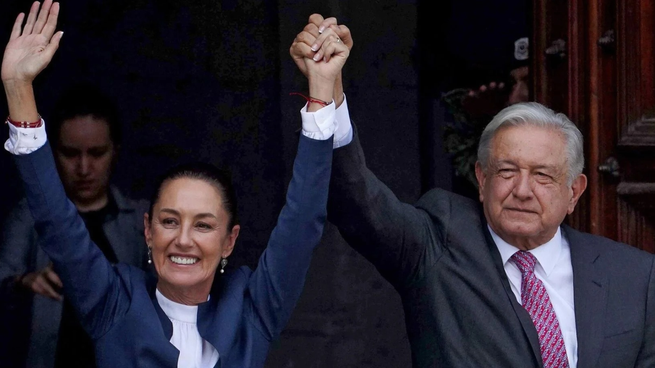 Claudia Sheinbaum y AMLO.&nbsp;