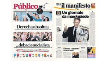 Para Público resultó letal la crisis publicitaria, pero no fue la única razón de su cierre. Il Manifesto apela a figuras famosas, como Dustin Hoffman, para evitar el naufragio.