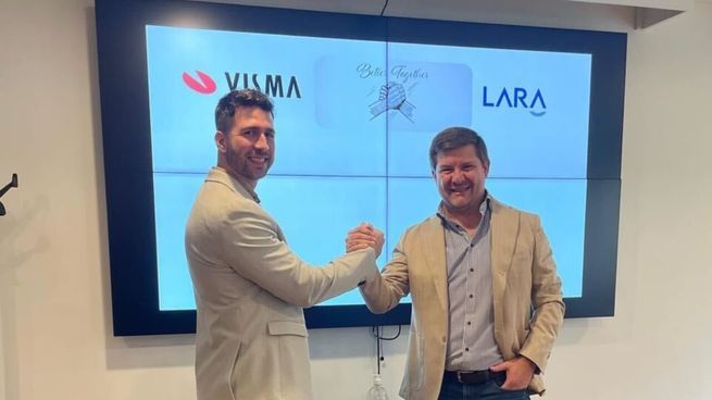 Guido Kuznicki, co-fundador y CEO de Lara AI, y Álvaro Capobianco, presidente de Visma Latinoamérica. 
