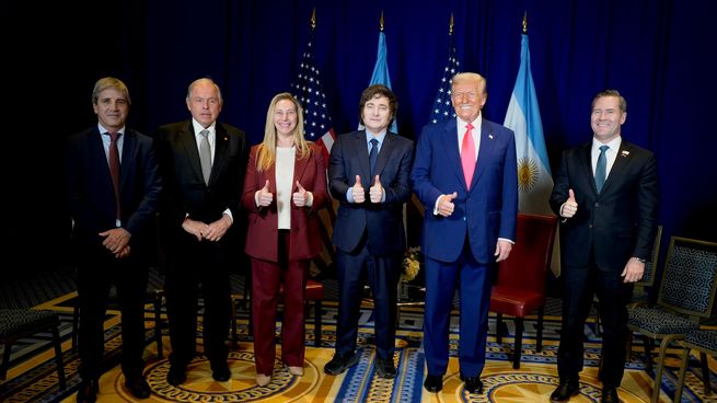 El encuentro entre Milei y Trump en febrero pasado.