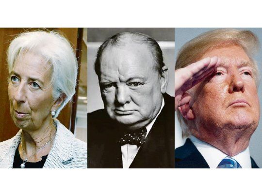 Christine Lagarde, Winston Churchill y Donald Trump.