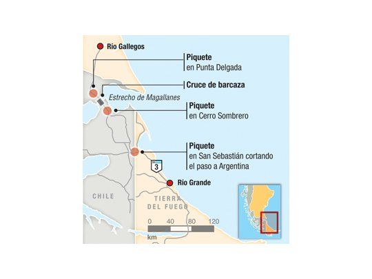 Nuevos piquetes mantenían aislada a Tierra del Fuego