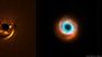 On the left, the very Lark Telescope (VLT) of ESO shows a possible planet born around the young star HD 135344b. On the right, combined observations of the Sphere instrument of the VLT (red) and the Atacama Large Millimeter/Submillimeter Array (soul, orange and blue). On the left, the very Lark Telescope (VLT) of ESO shows a possible planet born around the young star HD 135344b. On the right, combined observations of the Sphere instrument of the VLT (red) and the Atacama Large Millimeter/Submillimeter Array (soul, orange and blue).