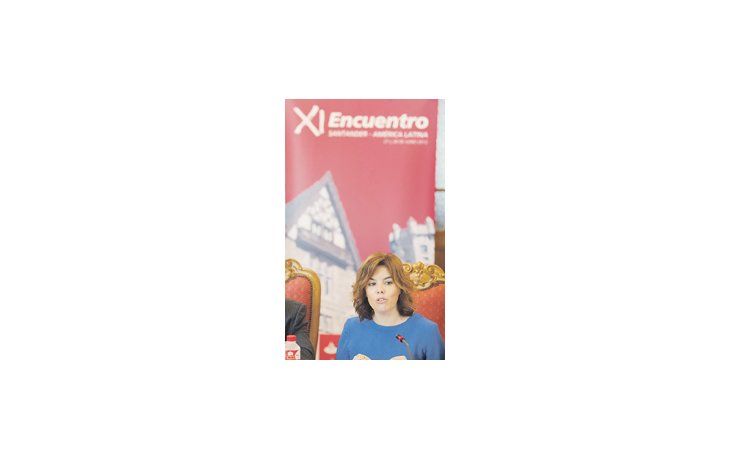 Soraya Sáenz de Santamaría, vicepresidenta española, ayer en el Palacio de la Magdalena, en Santander.
