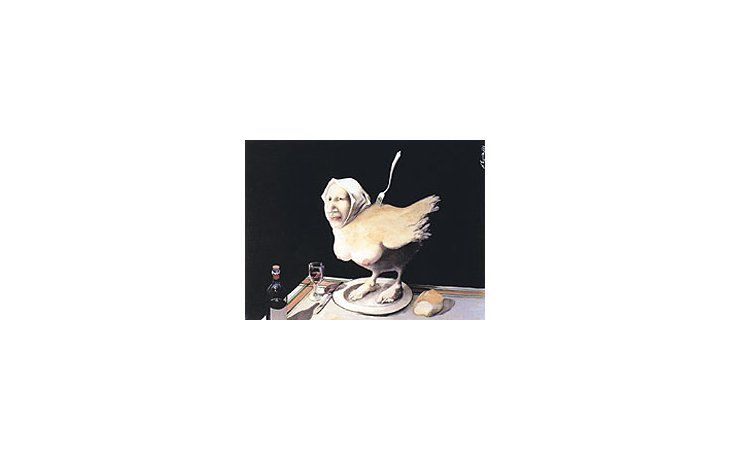 ámbito.com | «La gallina», unejemplo delsevero humor deFermín Eguía,cuya prolíficaobra, siemprepoblada depersonajes defábula desdeuna miradasatírica, sepuede apreciaren el CentroRecoleta.