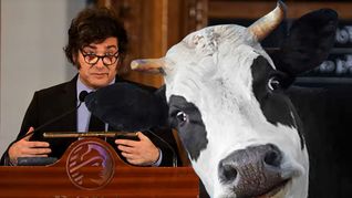 Javier Milei dando una “cuestionable” clase magistral de economía en la BCBA