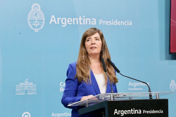 Gabriela Cerruti dio una conferencia de prensa en Casa Rosada.