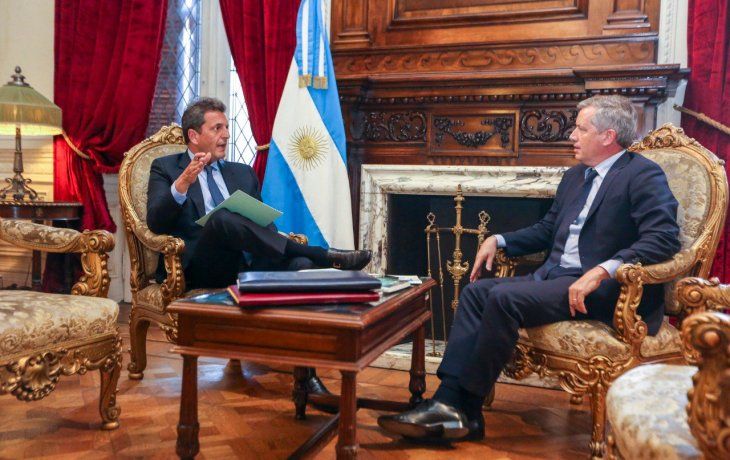 Massa y Monzó, reunidos en las oficinas de Presidencia de la Cámara de Diputados.&nbsp;