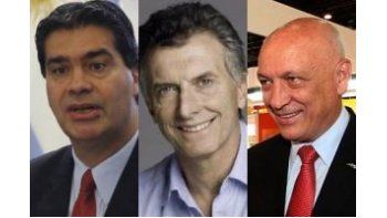 Jorge Capitanich, Mauricio Macri y Antonio Bonfatti
