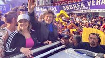 Javier Milei y Carolina Píparo.