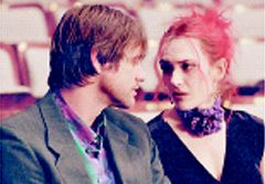 Jim Carrey with Kate Winslet, his girlfriend in fiction Jim Carrey with Kate Winslet, his girlfriend in fiction