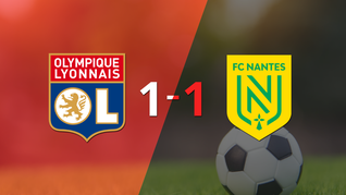 nantes logro sacar el empate a 1 gol en casa de olympique lyon