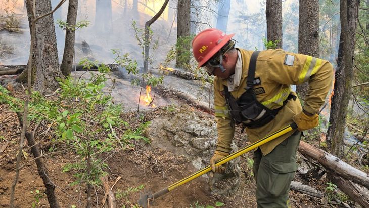 Brigadistas in full work in Patagonia. Brigadistas in full work in Patagonia.
