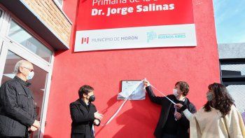 El gobernador Axel Kicillof esta mañana, durante la inauguración del Centro de Atención Primaria de la Salud Dr. Jorge Salinas en Castelar Norte.