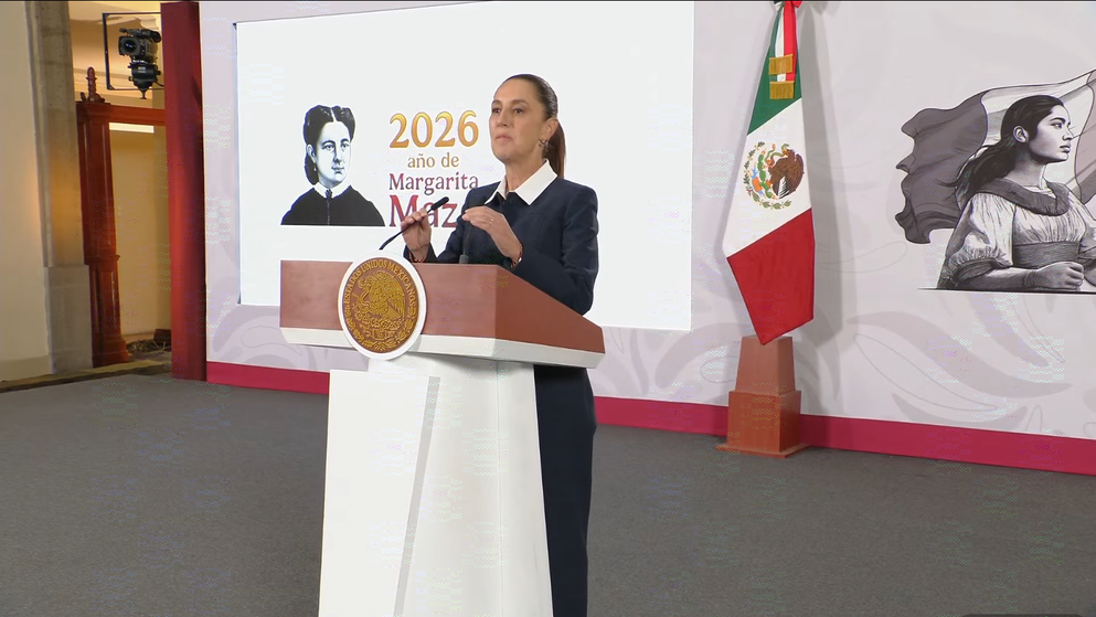 Claudia Sheinbaum en la Mañanera de este jueves.