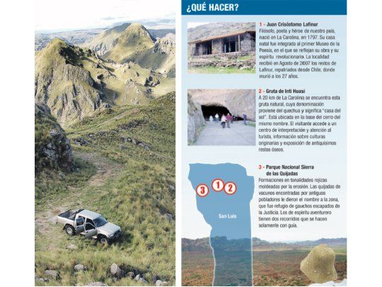 La Quebrada de los Cóndores es ideal para recorrerla en vehículos 4x4. El paisaje es imponente.