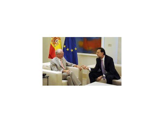 Mariano Rajoy, mandatario español, y Herman Van Rompuy, presidente del CE.