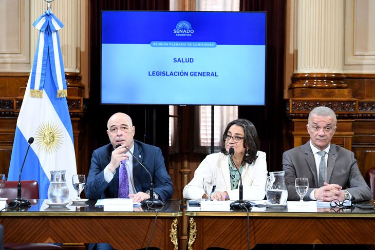 Bartolomé Abdala, Lucía Corpacci y Carlos Arce, autoridades del plenario de comisiones del miércoles. Bartolomé Abdala, Lucía Corpacci y Carlos Arce, autoridades del plenario de comisiones del miércoles.