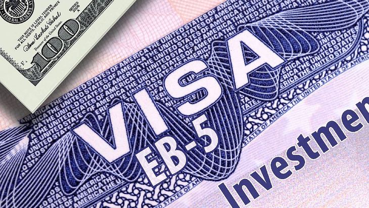 An EB-5 visa for travel to the United States.