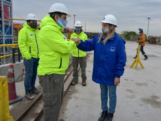 Malena Galmarini recorrió las obras del Sistema de Agua Sur.
