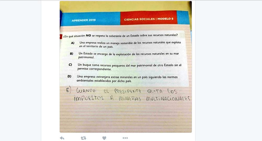En la redes circularon extractos de los cuadernillos oficiales con los ítems que debían responder los estudiantes.