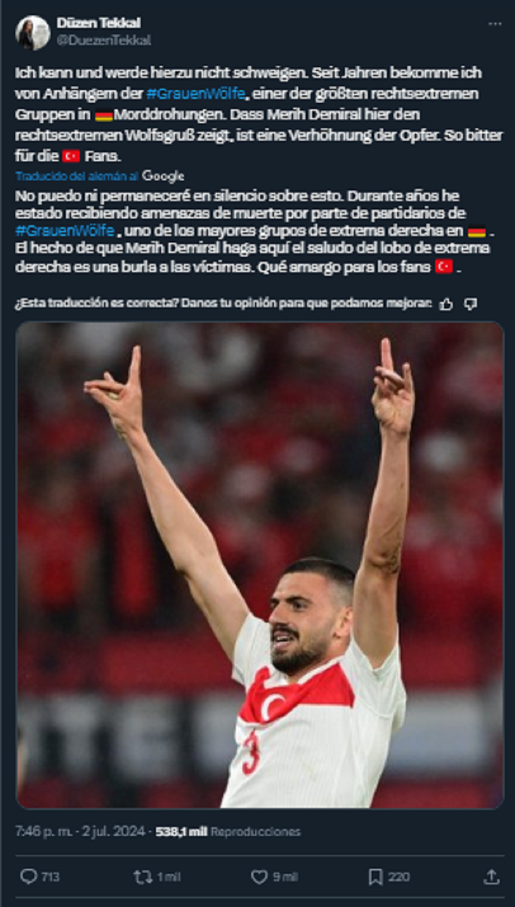 Crítica al polémico posteo de Demiral Crítica al polémico posteo de Demiral
