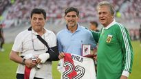 Passarella, en el homenaje a los campeones del mundo. 