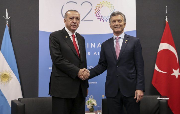Mauricio Macri y su colega de Turquia Recep Tayyip Erdogan.