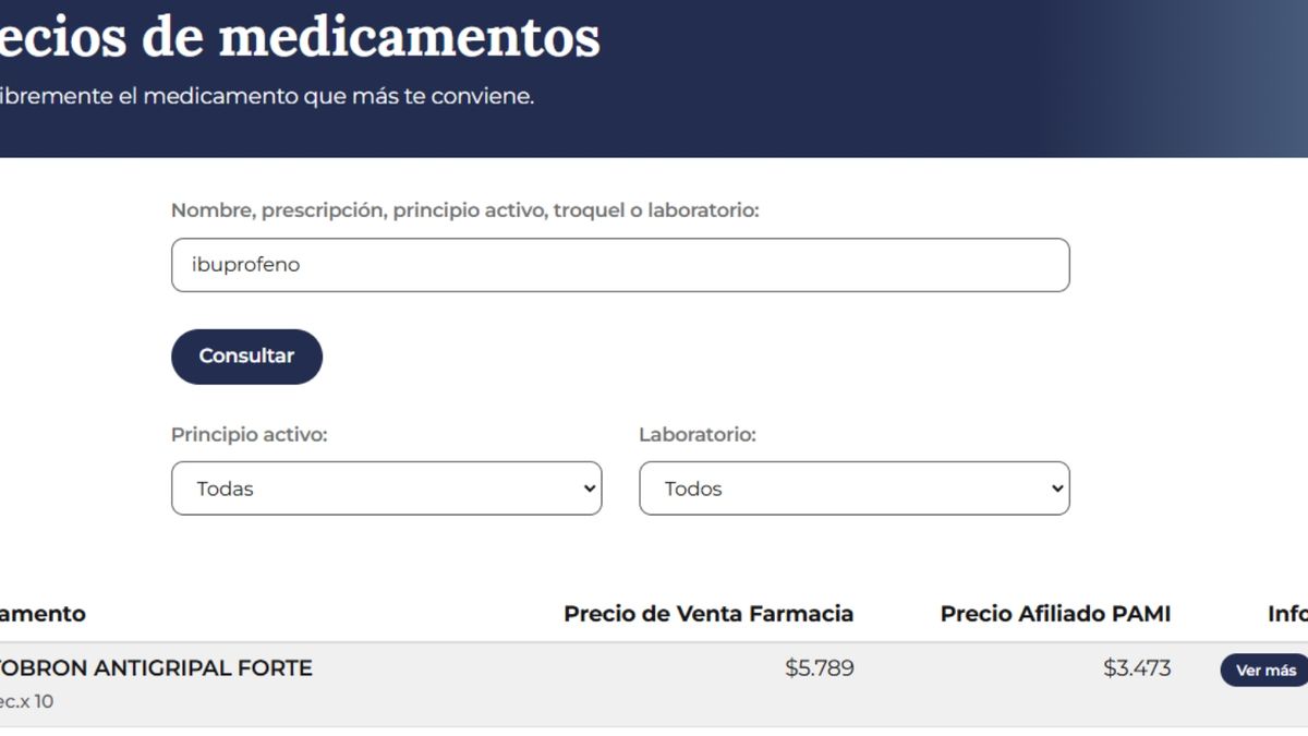 El Gobierno lanzó una plataforma para consultar precios de medicamentos