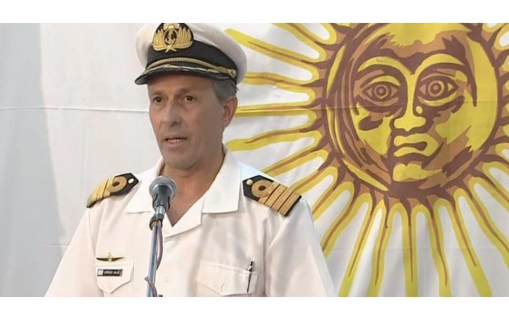 Enrique Balbi, vocero de la Armada durante el segundo parte de prensa de la jornada.