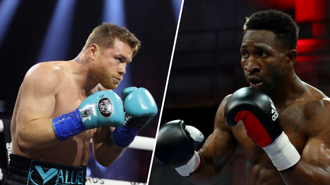 Canelo Álvarez pelea contra William Scull en Arabia Saudita.