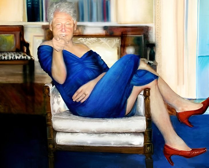 Cuadro en el que aparece retratado el expresidente Bill Clinton.