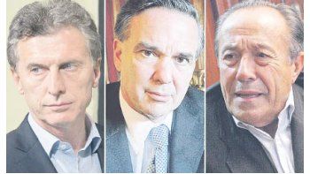 Mauricio Macri, Miguel Pichetto y Adolfo Rodríguez Saá