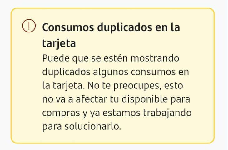 El mensaje que aparece en el homebanking de Santander.