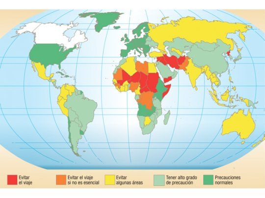 Mapa de la inseguridad del turismo mundial