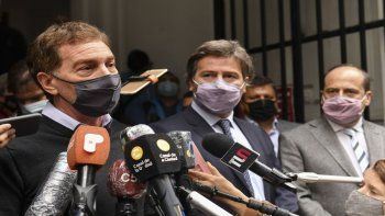 Diego Santilli junto a Juan Bautista Mahiques y Eduardo Villalba.