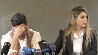 Gabriel Vega habló junto a sus abogados, Fernanda Alaniz y Gino Torreani, y pidió respeto por su hija Agostina. Gabriel Vega habló junto a sus abogados, Fernanda Alaniz y Gino Torreani, y pidió respeto por su hija Agostina.