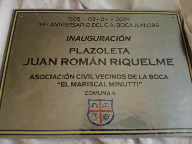 This will be the plaque that the La Boca Neighborhood Association El Mariscal Minutti Civil Association will install for the inauguration of the plaza. This will be the plaque that the La Boca Neighborhood Association El Mariscal Minutti Civil Association will install for the inauguration of the plaza.