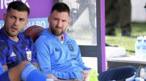 Lionel Messi en el banco de suplentes