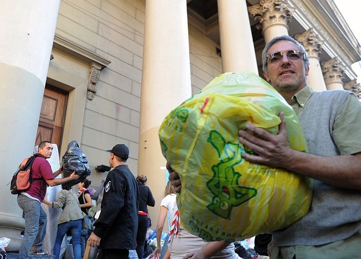 La Catedral, el epicentro de las donaciones en la ciudad de Buenos Aires.