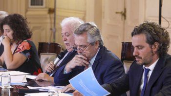 El presidente Alberto Fernández durante una reunión de gabinete.