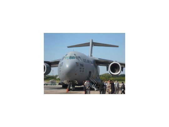 El avión de EEUU que ingresó al país para un operativo de entrenamiento con la Policía Federal.