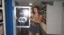 María Becerra posing with her double platinum album. María Becerra posing with her double platinum album.