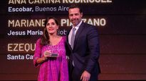 Ana Carina Rodríguez, Secretariade Innovación de la Municipalidad de Escobar&nbsp;junto a Juan Mazzón, gerente de Banco Macro.
